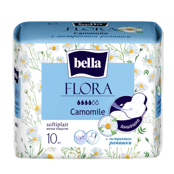 Прокладки для критических дней bella FLORA с экстрактом ромашки